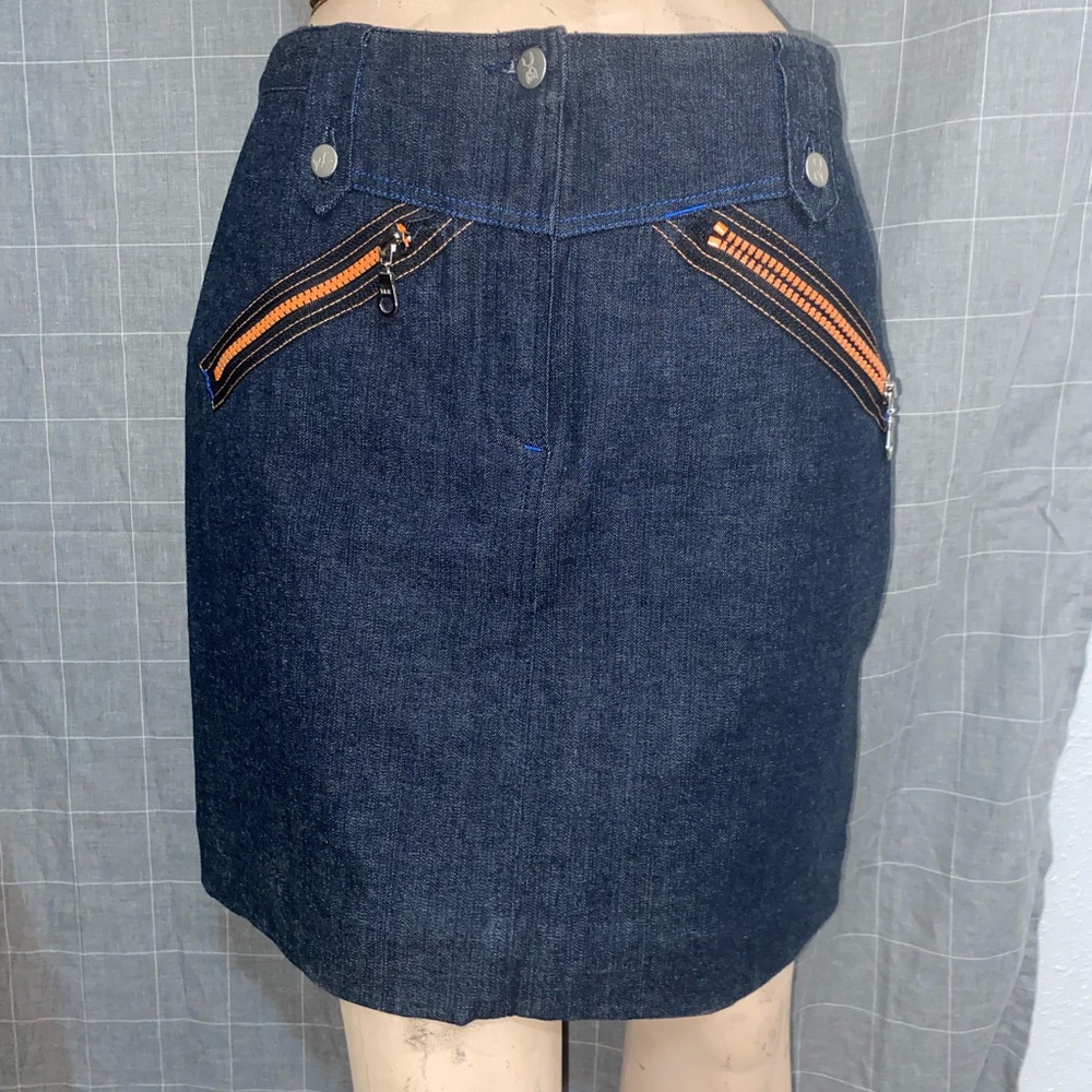 Unique denim pencil skirt.